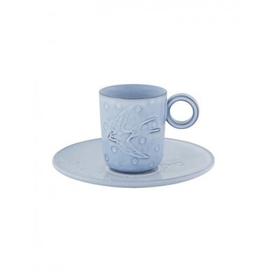 Kavos puodelis su lėkštute "Parody" mėlynas 65028648