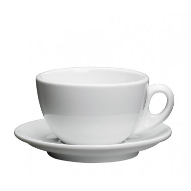 Puodelis kavai su lėkštute, porcelianas baltas 100 ml 4