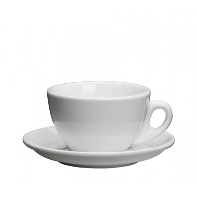 Puodelis kavai su lėkštute, porcelianas baltas 100 ml 5