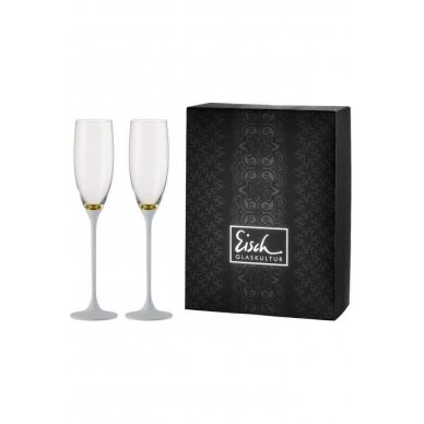 Taurių rink.2vnt  šampanui „Exklusiv" 180ml (aukso/balta) dovanų dėžutėje
